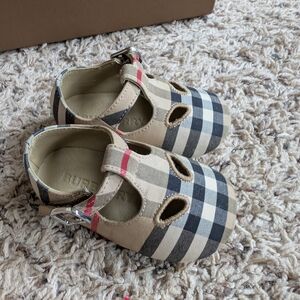 Burberry Kids Checkered Shoes - Beige and Black